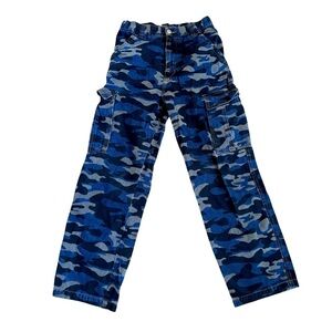 Y2K OTB Blue Camo Camouflage Cargo Pants Jean Baggy Boys Youth size 14